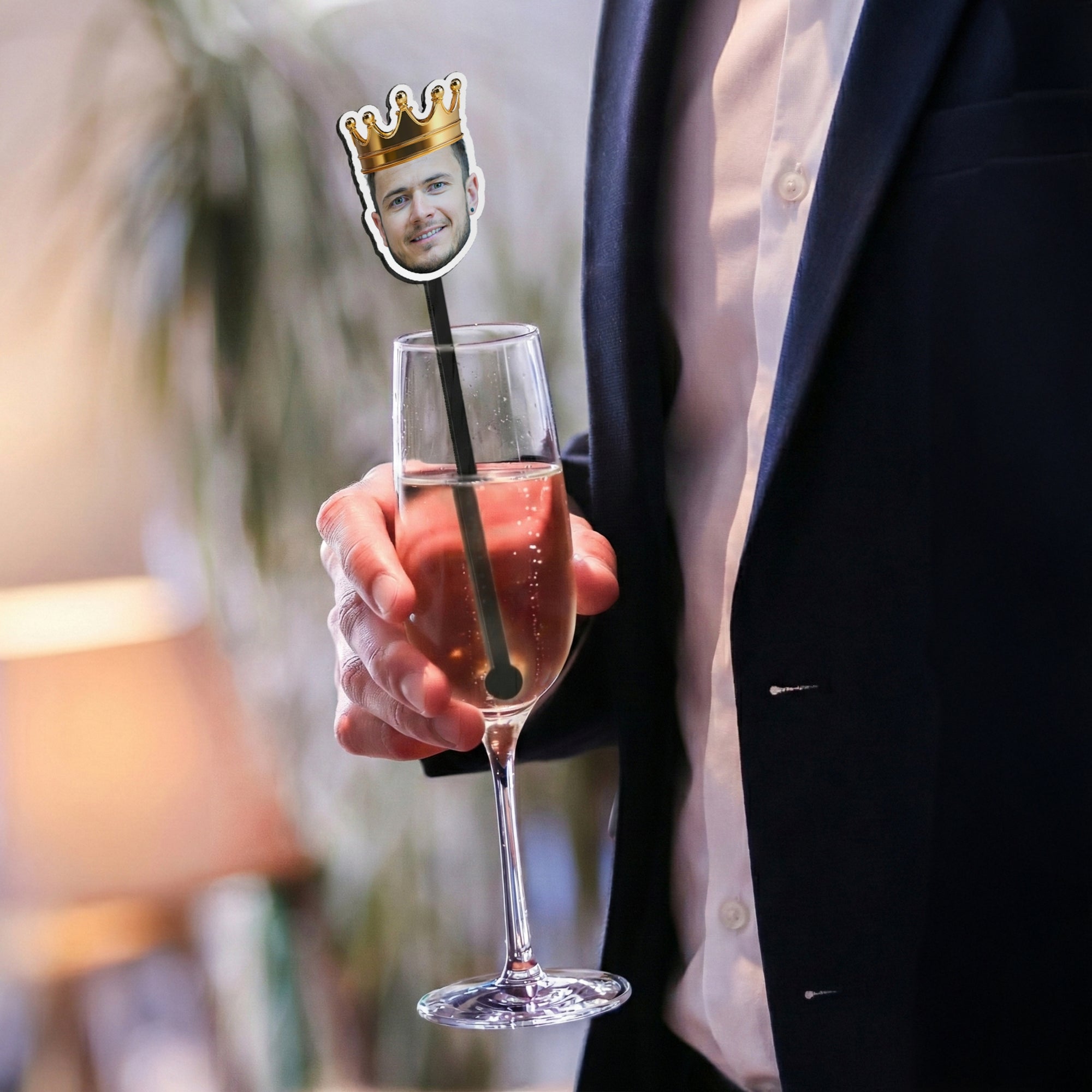 Personalised Face Photo Hat Acrylic Drink Stirrers, Custom Pet Coffee/ Cocktail Sticks Wedding Favours, Birthday, Graduate Party Decors Gift