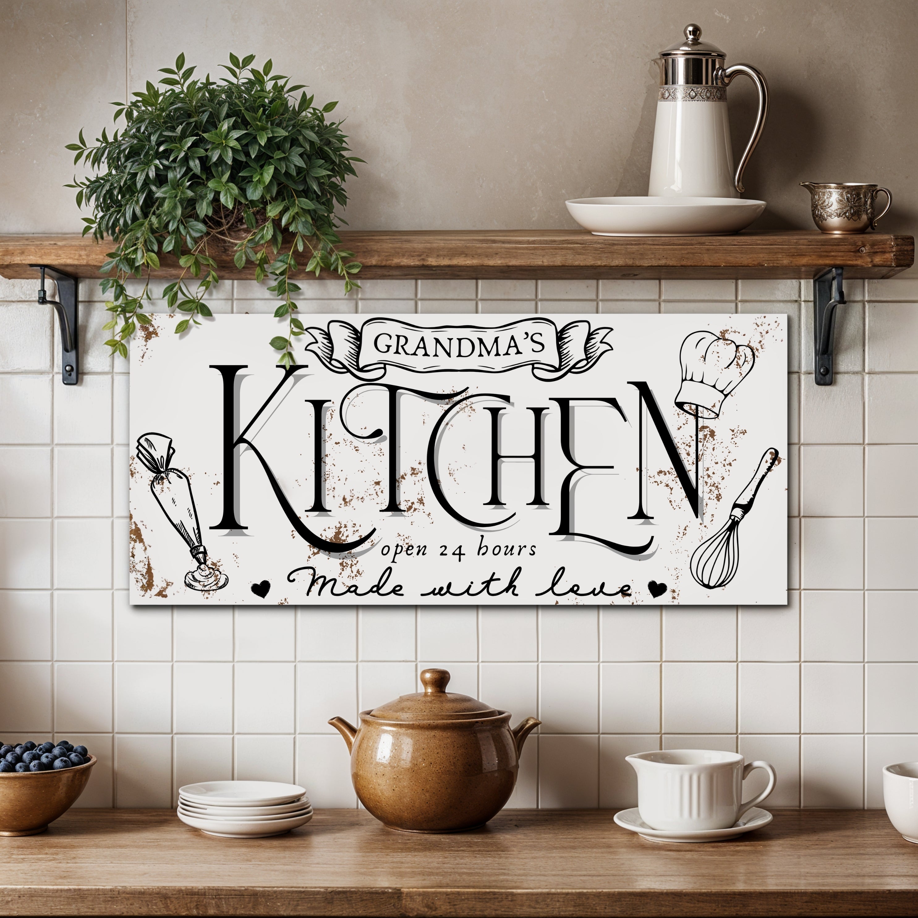 Personalised Family Name Farmhouse Kitchen Rustic Sign | Custom UV ...