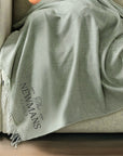 Personalised Fringe Throw, Custom Embroidered Name Logo Eco Blanket, Mum, Birthday, Xmas, Housewarming, Wedding, Anniversary, Corporate Gift
