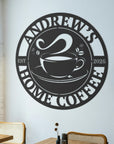 Personalised Home Coffee Hoop Sign, Custom Wood Acrylic Kitchen, Bar Corner Drink Stations Wall Art , Cafés Signage Decor, Housewarming Gift