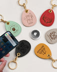 Personalised Key Fob/ Pet Tracker Holder, Custom Engraved Smart Tag Cover, Business NFC Keychain, Digital Card Social Web Promotion, QR Scan