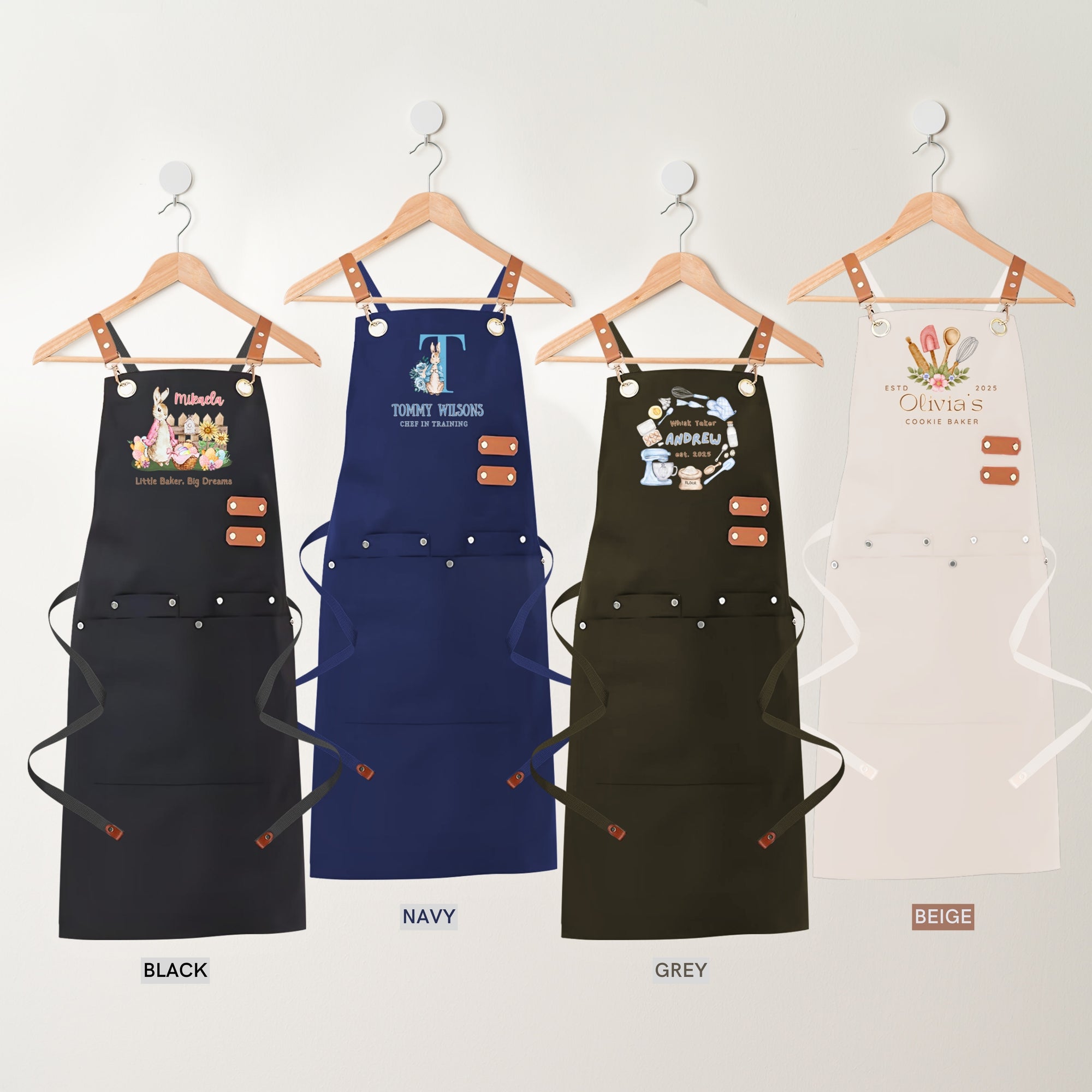Personalised Kid Crossover Workshop Pockets Apron, Customised Adjustable Straps Little Chef Baby Handyman Garden Helper Kitchen Children Bib