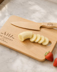 Personalised Kid Wooden Kitchen Cooking Tool Set & Cutting Board, Custom Engraved Junior Chef Children Learning Toy Baby First Birthday Gift