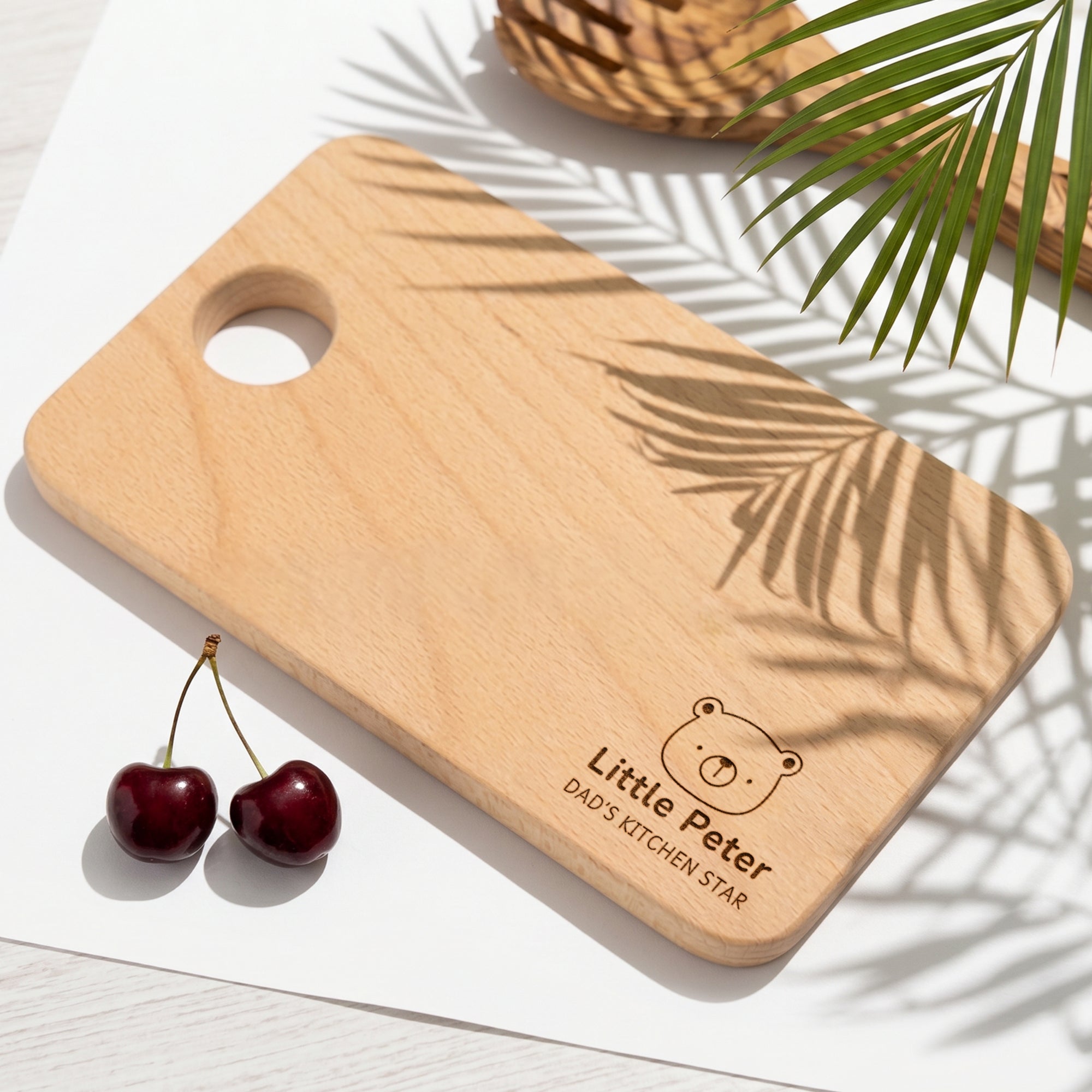 Personalised Kid Wooden Kitchen Cooking Tool Set &amp; Cutting Board, Custom Engraved Junior Chef Children Learning Toy Baby First Birthday Gift