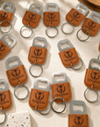 Personalised Leatherette Covered Bottle Opener Keyring, Custom Engraved Beer Popper Keychain, Groomsmen Wedding Favours, Dad, Corporate Gift