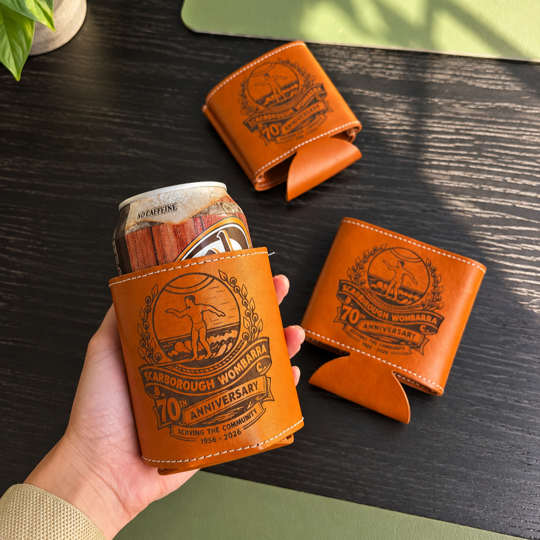 Personalised Leatherette Insulated Beer Can Stubby Holder, Custom Engraved Name Logo Bottle Cooler Sleeve, Father Gift , Groomsmen Proposal