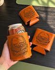 Personalised Leatherette Insulated Beer Can Stubby Holder, Custom Engraved Name Logo Bottle Cooler Sleeve, Father Gift , Groomsmen Proposal