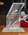 Personalised Lightning Bolt Award Plaque/ Custom 3D Engraved Acrylic Student Teacher Coach Trophy, Sport Achievement Keepsake Corporate Gift