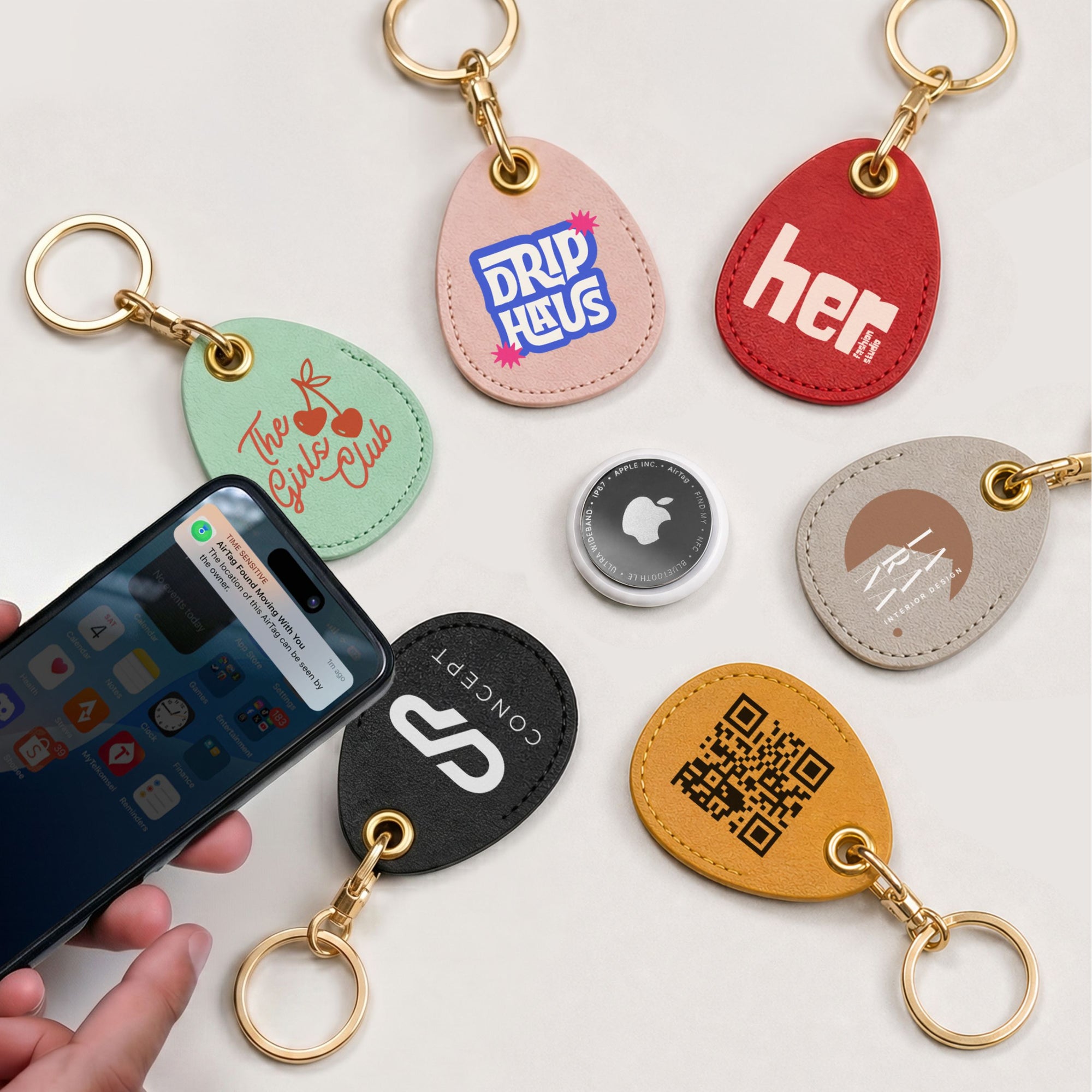 Personalised Logo Key Fob Holder, Custom UV Print Smart Tag Cover, Brand Business NFC Keychain, Digital Card, Social Web Promotion, QR Scan