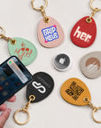 Personalised Logo Key Fob Holder, Custom UV Print Smart Tag Cover, Brand Business NFC Keychain, Digital Card, Social Web Promotion, QR Scan