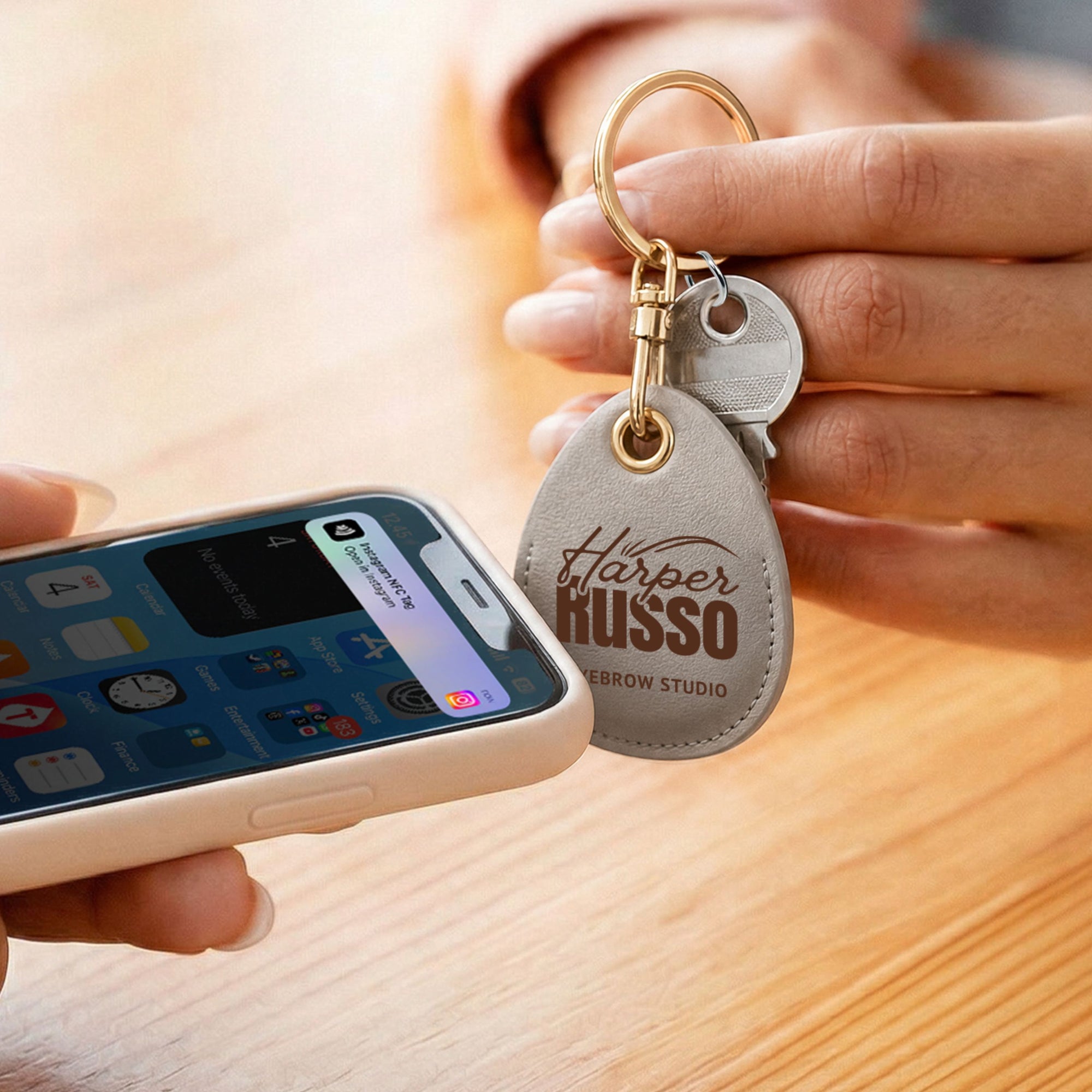 Personalised Logo Key Fob Holder, Custom UV Print Smart Tag Cover, Brand Business NFC Keychain, Digital Card, Social Web Promotion, QR Scan