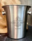 Personalised Matt Stainless Steel Champagne Ice Bucket, Custom Engraved Wine/ Beverage Tub, Housewarming, Wedding, Engagement, Xmas Barware Gift
