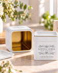 Personalised Matte White Gold Metal Tin, Custom Engraved Logo Jar, Coffee, Tea Storage, Cookie Lollies Canister, Housewarming, Mom Xmas Gift