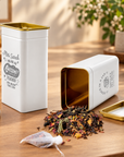 Personalised Matte White Gold Metal Tin, Custom Engraved Logo Jar, Coffee, Tea Storage, Cookie Lollies Canister, Housewarming, Mom Xmas Gift