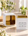 Personalised Matte White Gold Metal Tin, Custom Engraved Logo Jar, Coffee, Tea Storage, Cookie Lollies Canister, Housewarming, Mom Xmas Gift