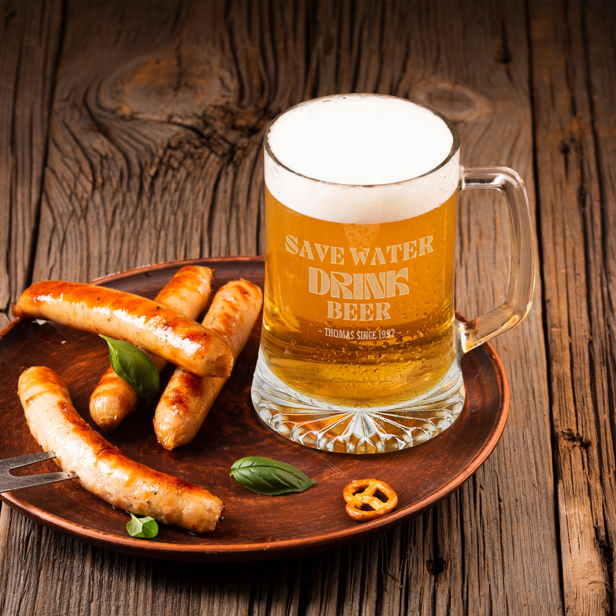 Personalised Mini 320ml Portugal Beer Tankard Glass, Custom Engraved Logo Brew Mug Tumbler, Dad/ Housewarming/ Wedding Gift Groomsman Favour