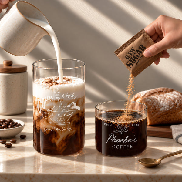 Custom Engraved Scandinavian Style Mouth-Blown Glass Beverage/ Coffee Tumbler