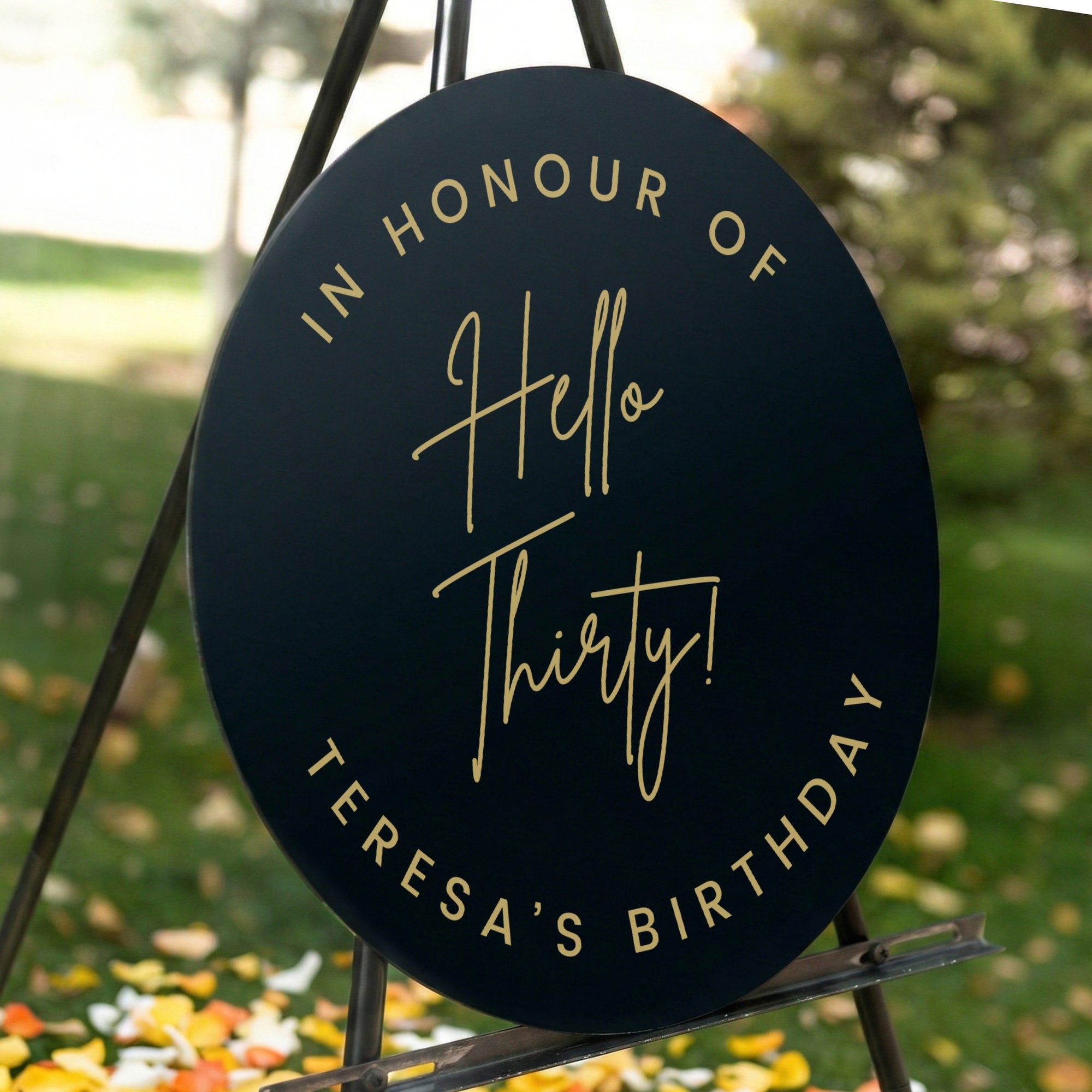 Personalised Name &amp; Date Acrylic Round Birthday Signage, Custom Mirror First Baby Shower, Christening Baptism Event Welcome Sign Party Decor