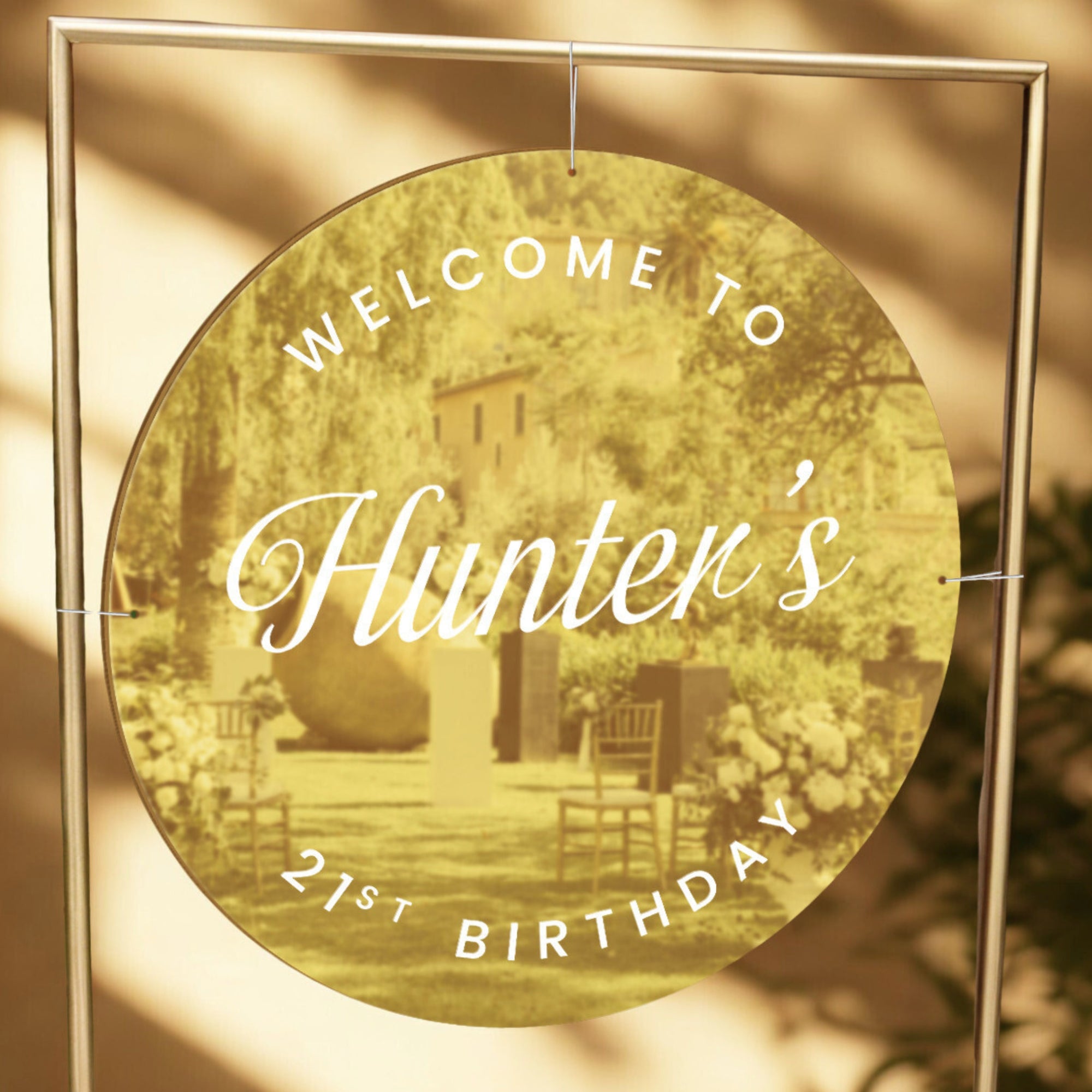 Personalised Name & Date Acrylic Round Birthday Signage, Custom Mirror First Baby Shower, Christening Baptism Event Welcome Sign Party Decor