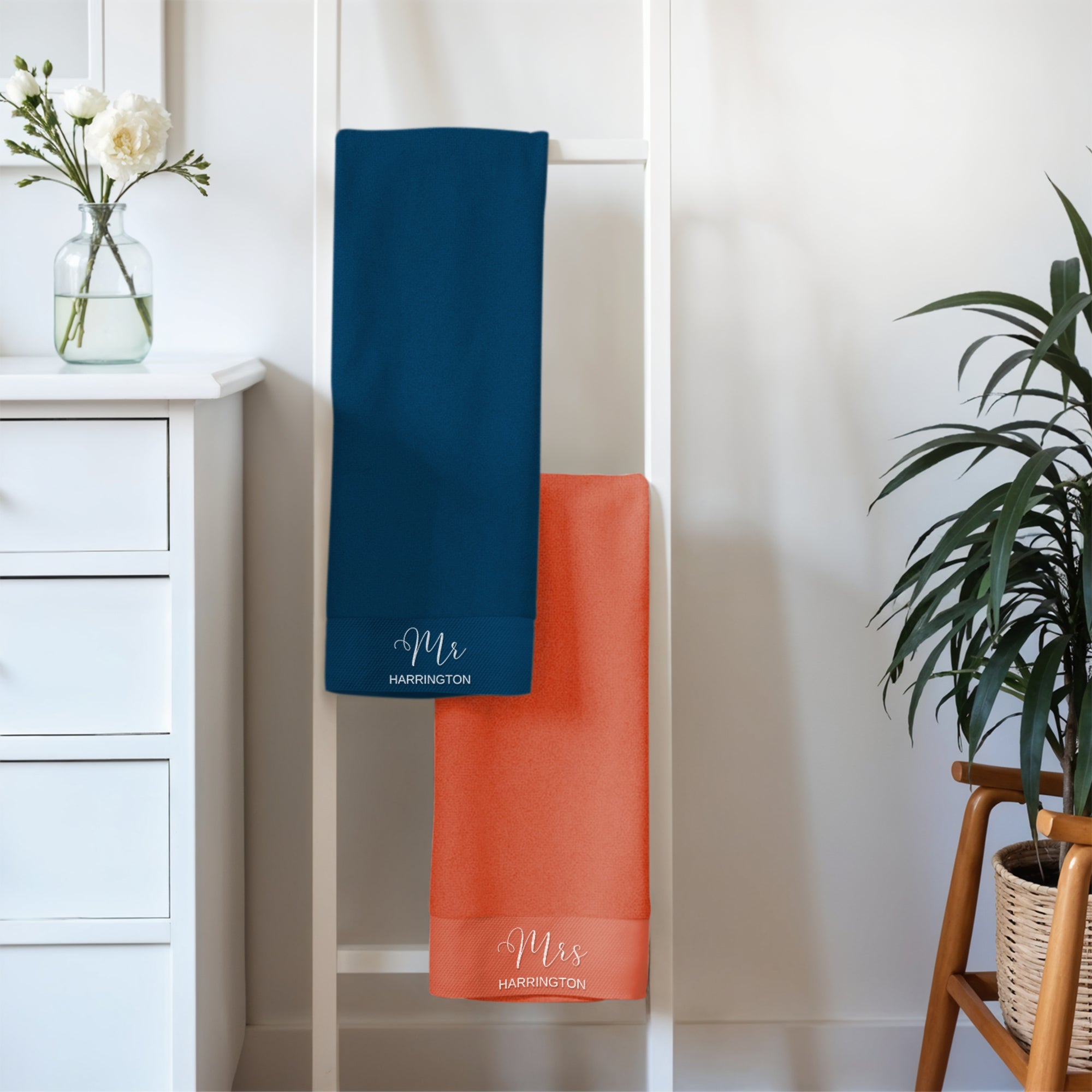 Personalised Embroidery Pattern Bath Towel, Custom Embroidered Name Logo Hotel Hair Salon Spa Towels, Birthday, Housewarming, Corporate Gift