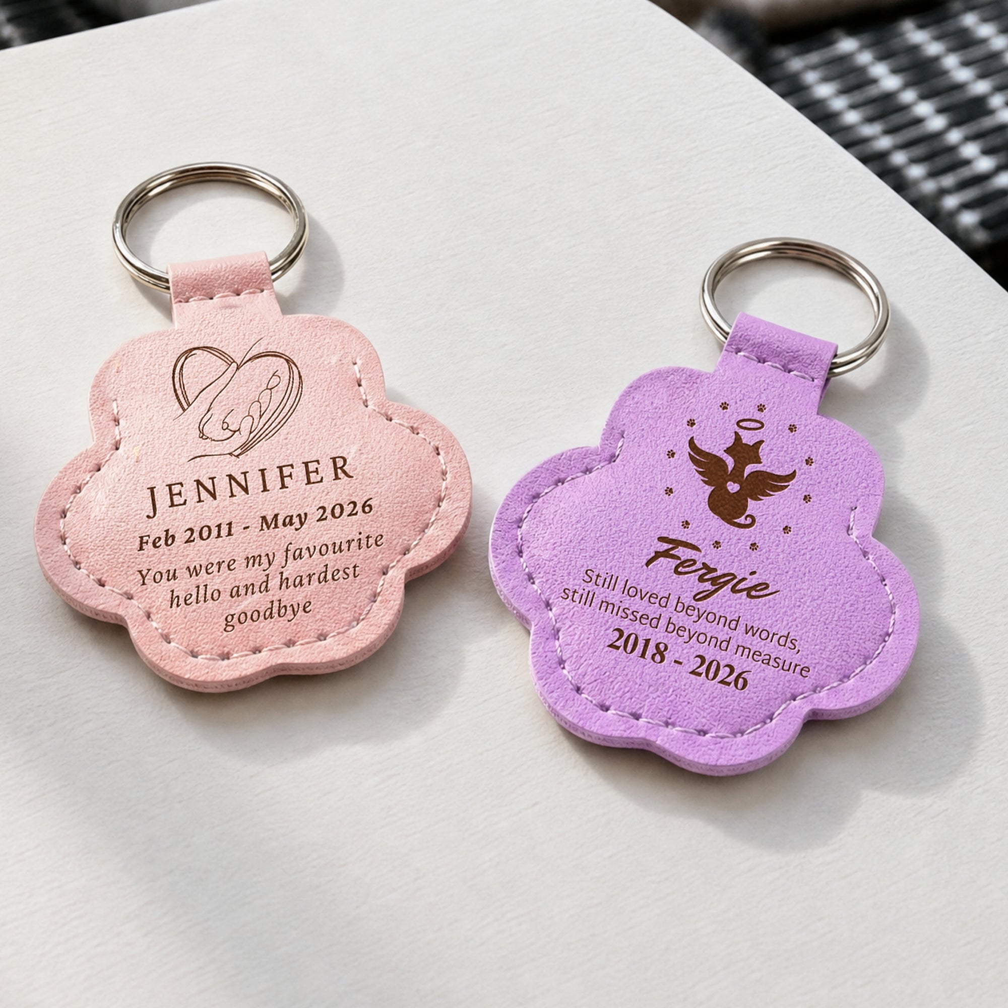 Personalised Pet Fur Holder, Custom Engraved Dog Hair Memorial Keychain, Paw Collar Tag Key Ring Cat Lover Gift Sympathy Loss Keepsake Charm