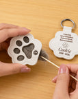 Personalised Pet Fur Holder, Custom Engraved Dog Hair Memorial Keychain, Paw Collar Tag Key Ring Cat Lover Gift Sympathy Loss Keepsake Charm