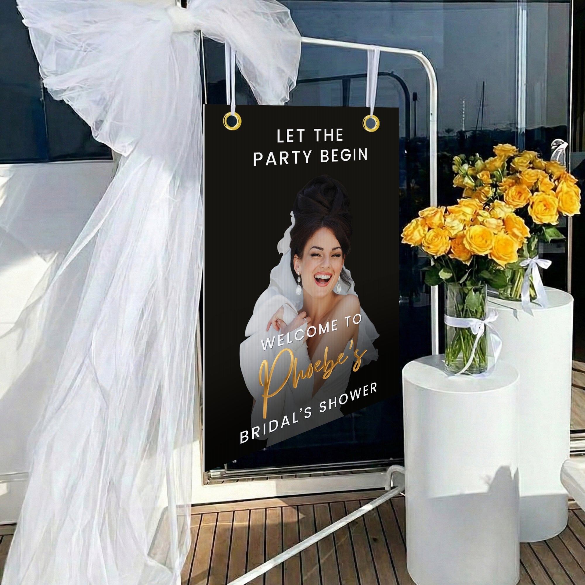 Personalised Photo Birthday & Occasion Party Welcome Corflute Sign, Custom Print Reception Event, Christening Baptism, Bridal Shower Signage