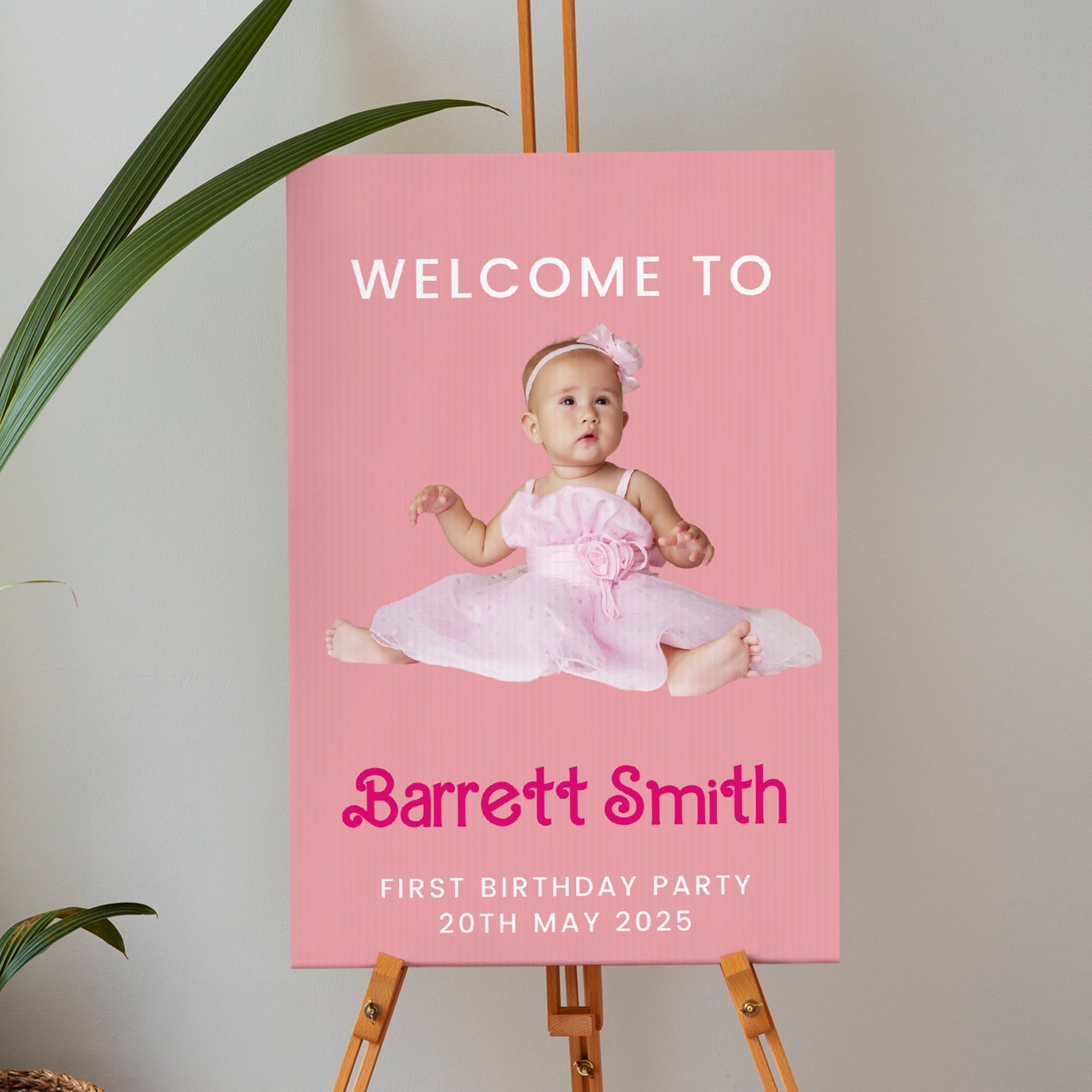 Personalised Photo Birthday &amp; Occasion Party Welcome Corflute Sign, Custom Print Reception Event, Christening Baptism, Bridal Shower Signage