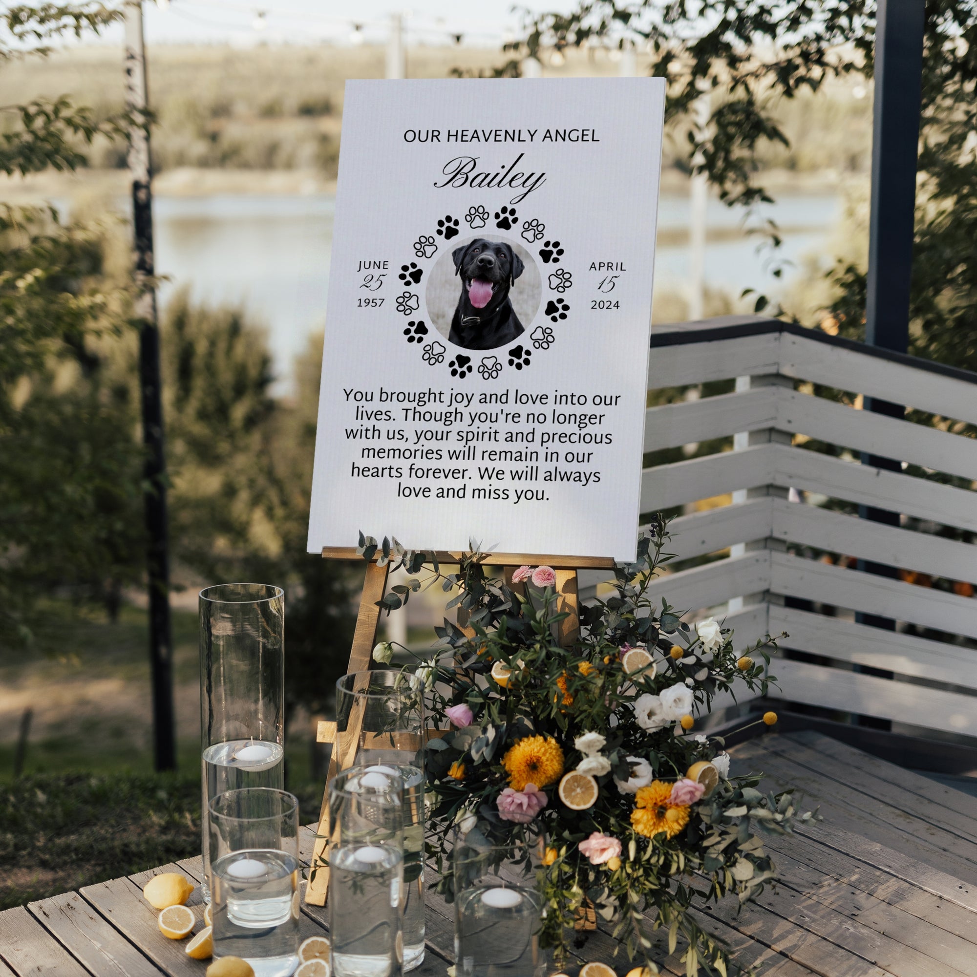 Personalised Photo Funeral Memorial Corflute Sign, Custom Print In Loving Memory, Celebration of life Ceremony Graveside Remembrance Signage