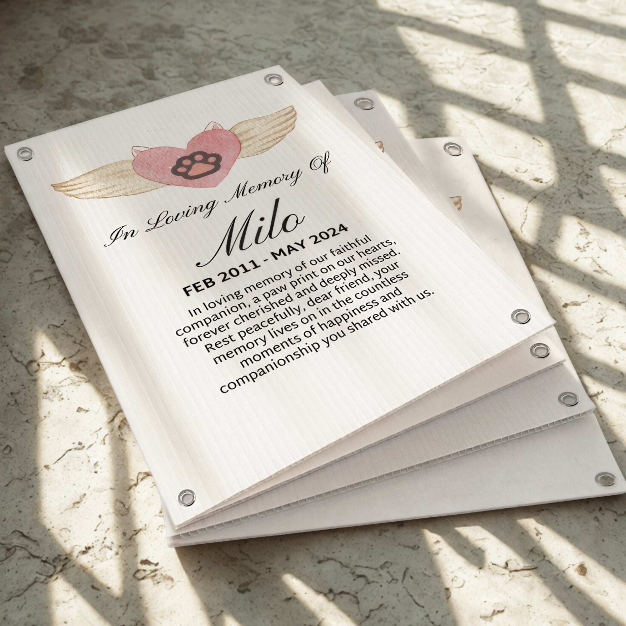Personalised Photo Funeral Memorial Corflute Sign, Custom Print In Loving Memory, Celebration of life Ceremony Graveside Remembrance Signage