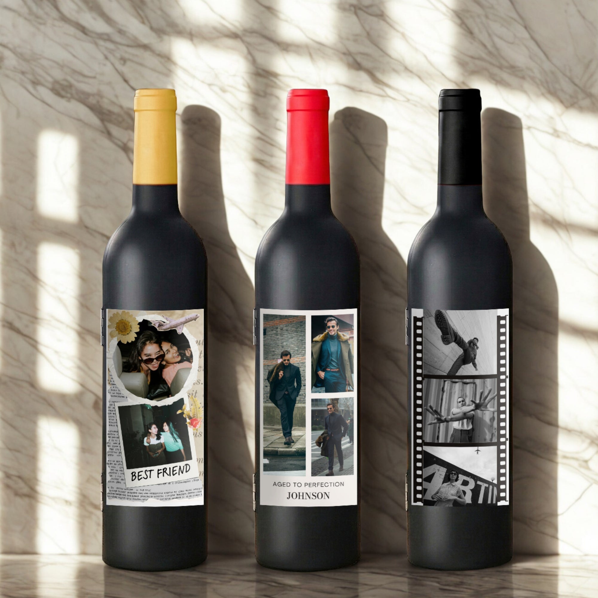 Personalised Photo Wine Bottle Shaped Corkscrew Set, Custom UV Champagne Accessories Kit Barware Groomsman Bridesmaid Wedding Corporate Gift