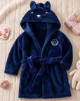 Personalised Plush Kid Bathrobe, Custom Name Embroidered Baby Dressing Gown, Bear Ear Hooded Baby Robe, Christening Teens Birthday Xmas Gift