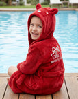 Personalised Plush Kid Bathrobe, Custom Name Embroidered Baby Dressing Gown, Bear Ear Hooded Baby Robe, Christening Teens Birthday Xmas Gift