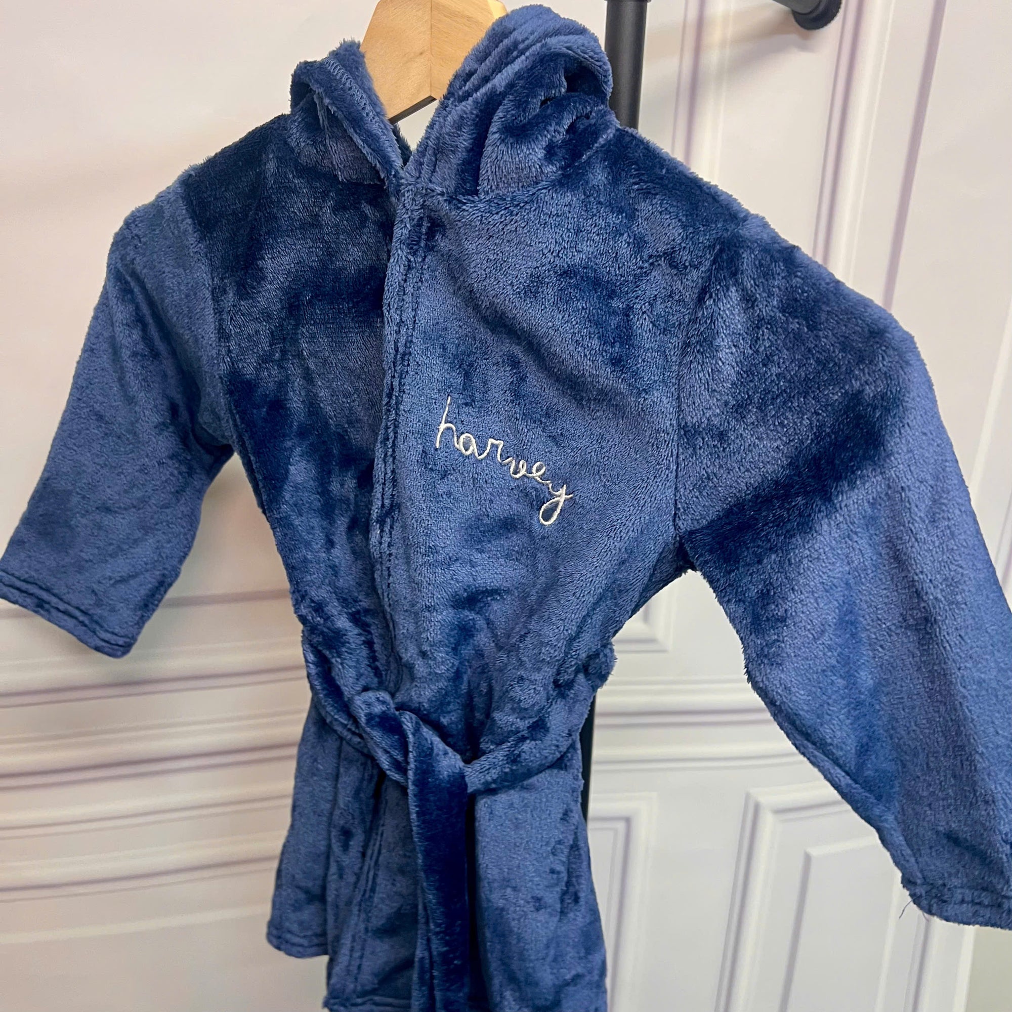 Personalised Plush Kid Bathrobe, Custom Name Embroidered Baby Dressing Gown, Bear Ear Hooded Bear Baby Robe, Christening Birthday, Xmas Gift