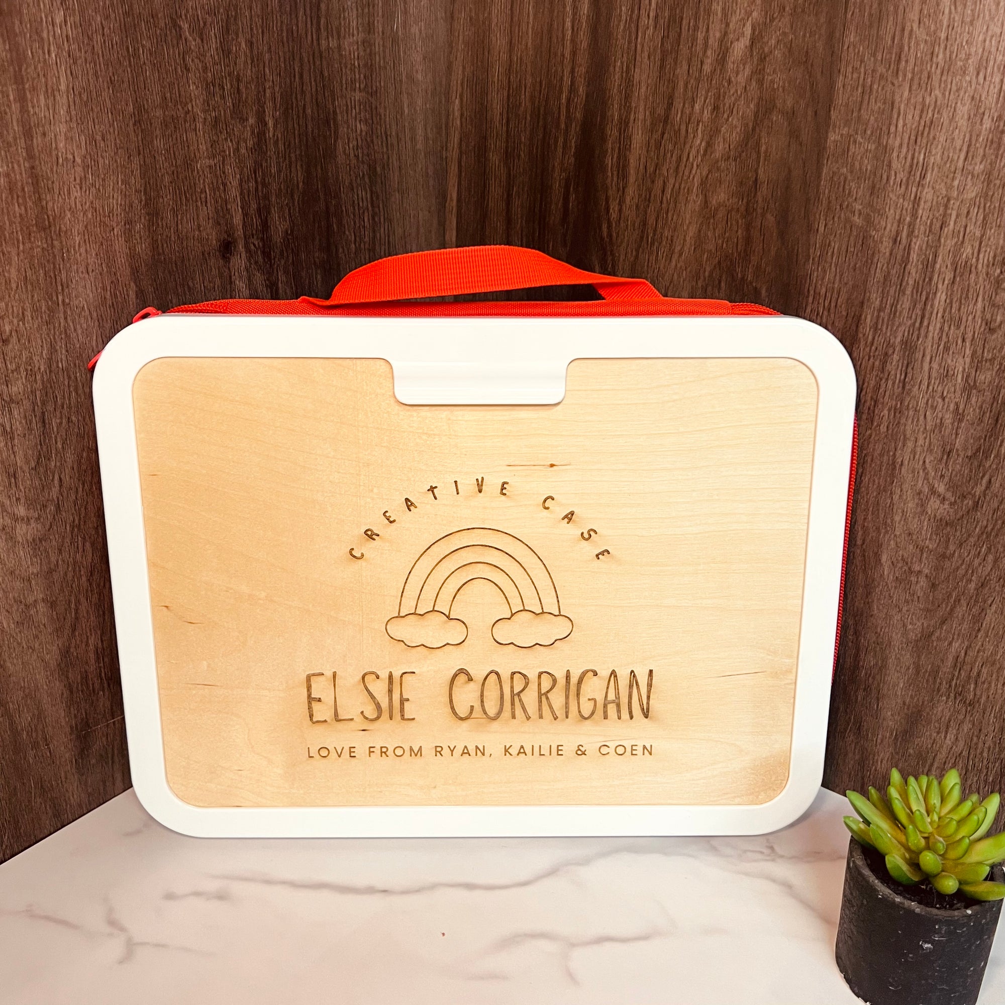 Personalised Portable Kids&#39; Drawing Case, Custom Logo Art Supplies, Children Creative Travel Art Kit Storage, Preschool, Baby Birthday Gift