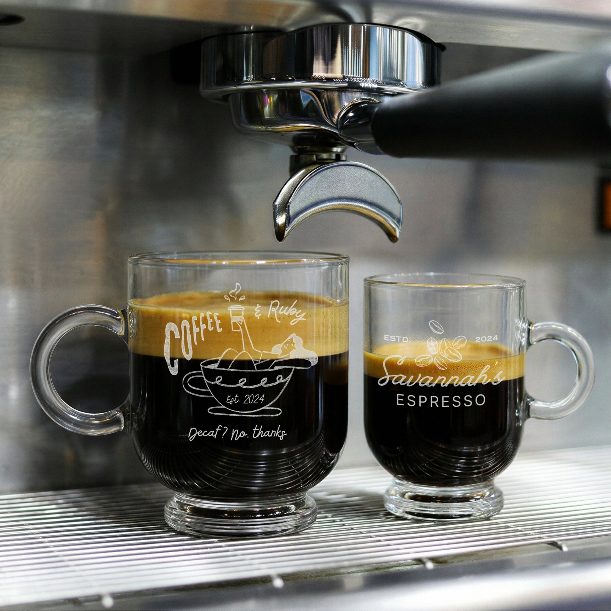 Personalised Portugal Espresso/ Cappuccino Glass, Custom Engraved Coffee Tea Cup, Wedding Favour, Mom Dad Birthday, Christmas Corporate Gift