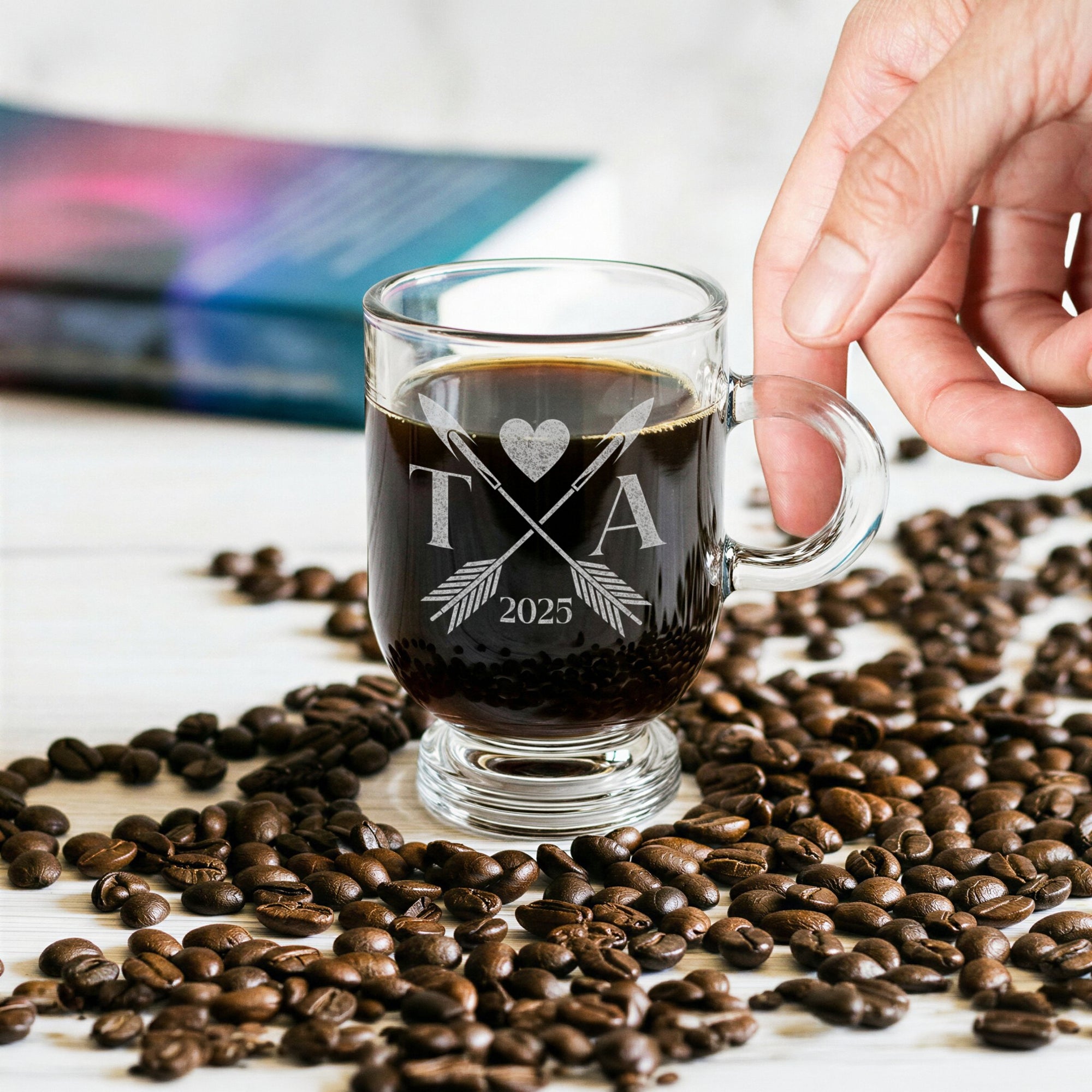 Personalised Portugal Espresso/ Cappuccino Glass, Custom Engraved Coffee Tea Cup, Wedding Favour, Mom Dad Birthday, Christmas Corporate Gift