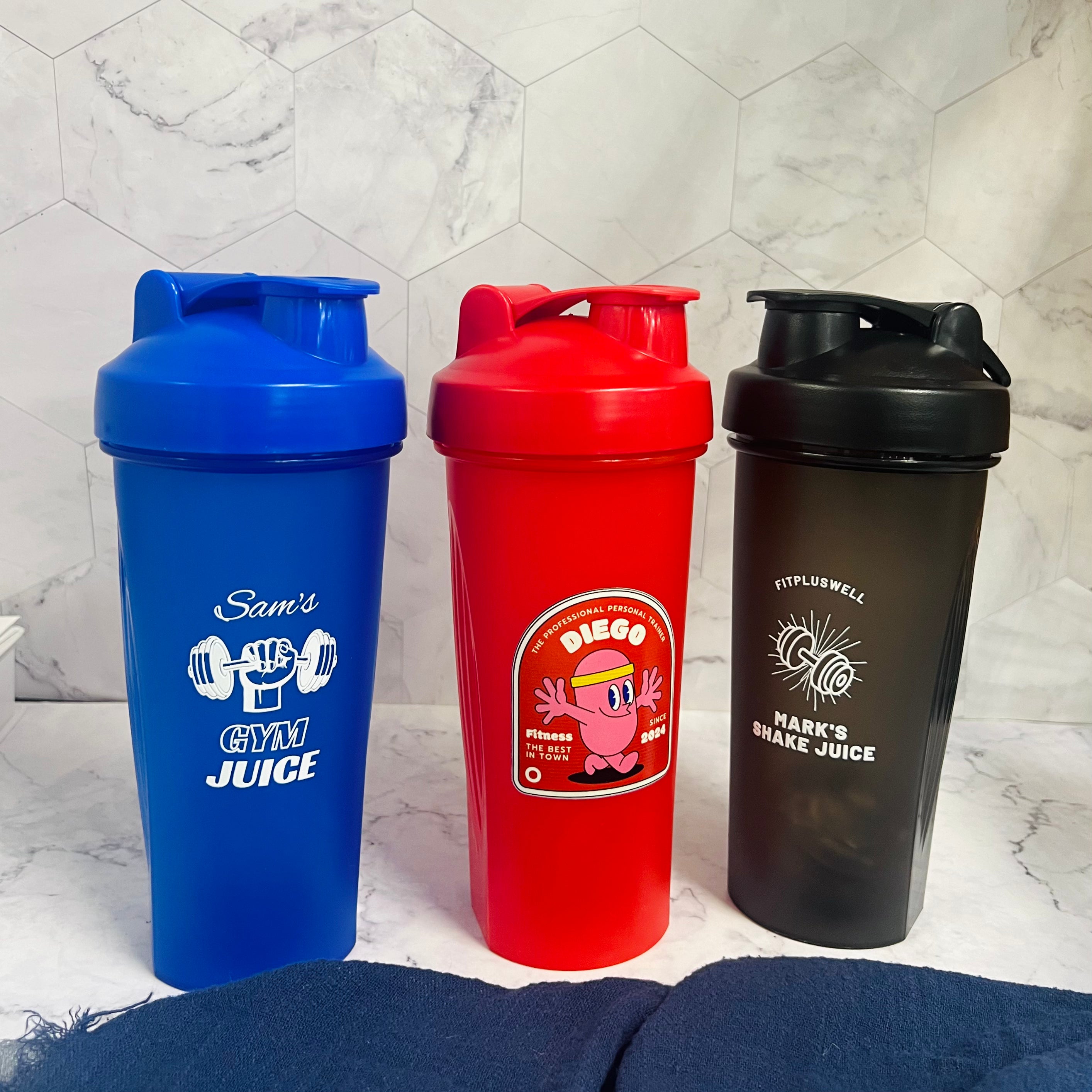 Personalised 600ml Protein Shaker & Mixing Ball, Custom Print Logo ...