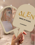 Personalised  UV Print & 3D Raised Business Logo Acrylic Handheld Mirror - Hair Barbershops, Lash Brow, Makeup, Cosmetic Spa, Dental, Beauty