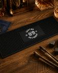 Personalised UV Print Bar Mat, Custom Logo Black Rubber Runner, Man Cave Pub Café Cocktail Home Bar, Bartender, Housewarming, Corporate Gift