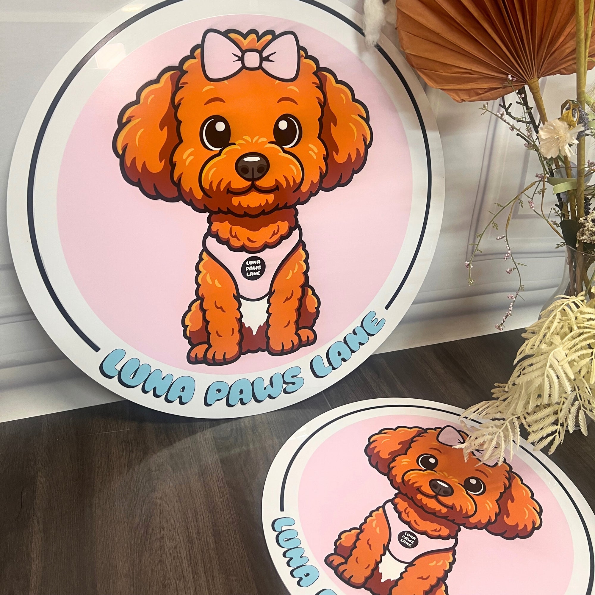 Personalised UV Printed Acrylic Round Business Sign, Custom Made Logo Wall Plaque, Beauty Nail Salon, Spa Hair Clinic, Café Boutique Signage