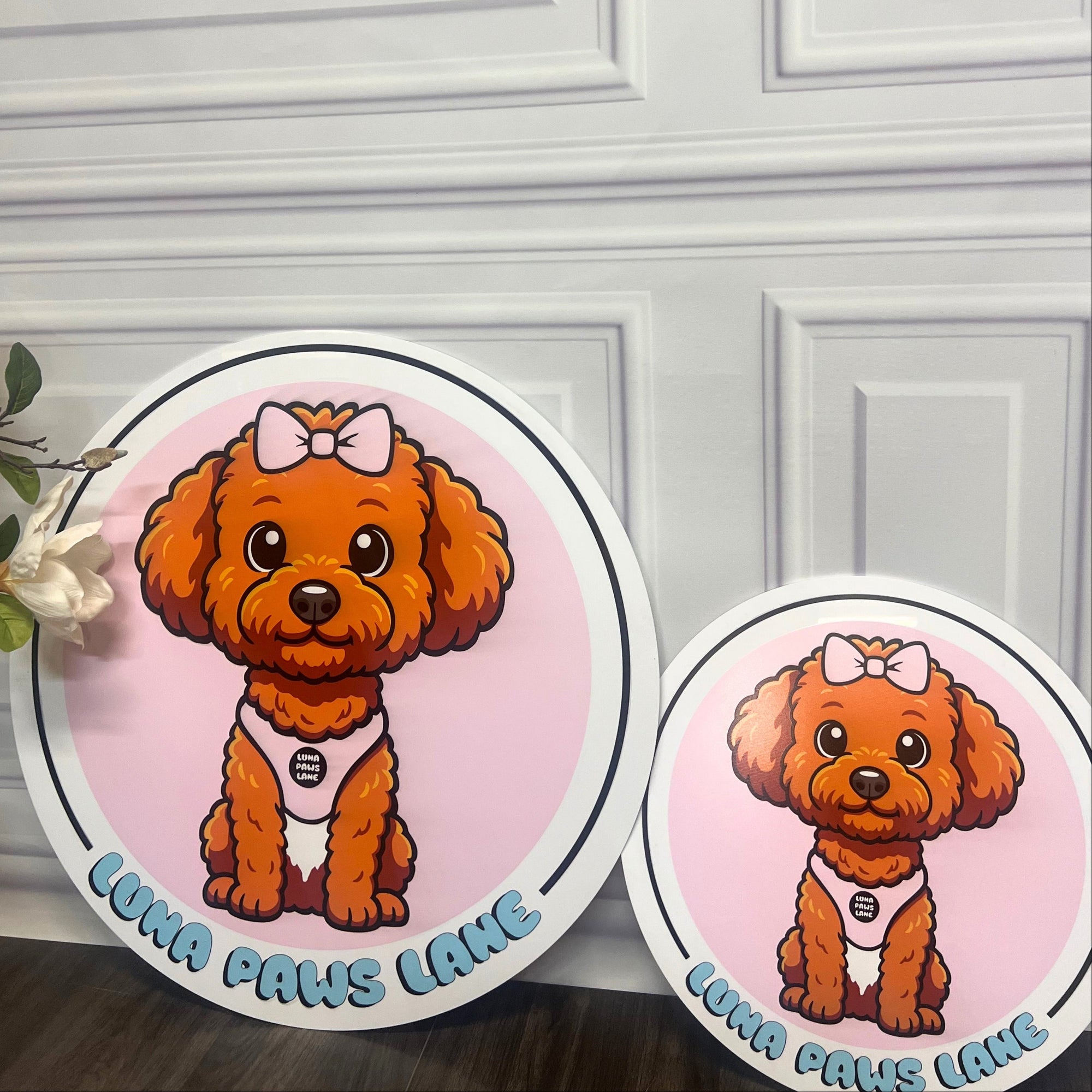 Personalised UV Printed Acrylic Round Business Sign, Custom Made Logo Wall Plaque, Beauty Nail Salon, Spa Hair Clinic, Café Boutique Signage