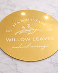Personalised UV Printed Acrylic Round Business Sign, Custom Made Logo Wall Plaque, Beauty Nail Salon, Spa Hair Clinic, Café Boutique Signage