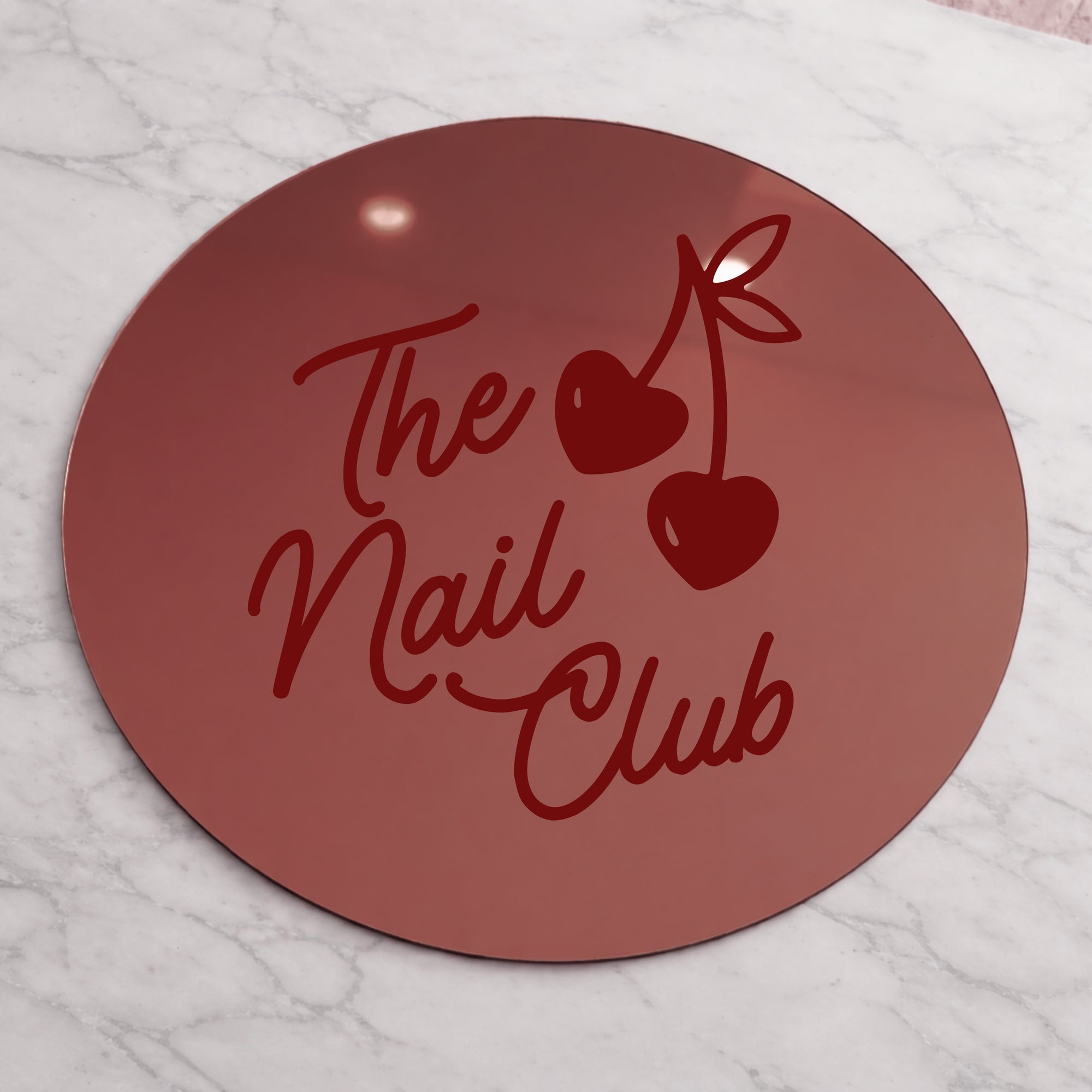 Personalised UV Printed Acrylic Round Business Sign, Custom Made Logo Wall Plaque, Beauty Nail Salon, Spa Hair Clinic, Café Boutique Signage