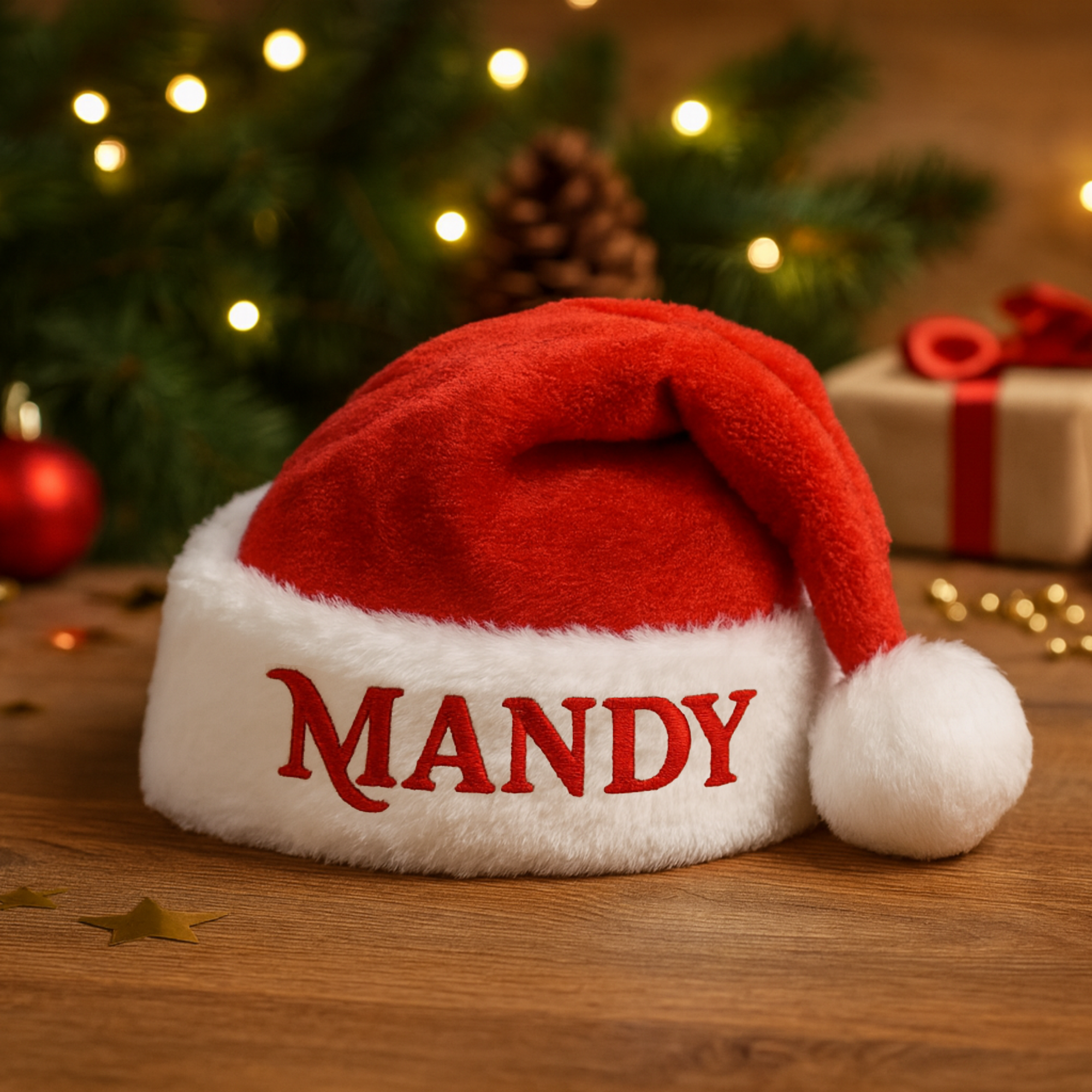 Personalised Velvet Thick Christmas Hat, Custom Embroidered Name Snowman Santa Hat, Family Xmas Hats with Pompom, Festive Decor Holiday Gift