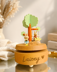 Personalised Wooden Music Carousel , Custom Etched Kid Toy, Nursery Decor Baby Shower Keepsake First Birthday Child Baptism Christening Gift