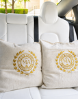 Personalised embroidered cotton cushion cover 50x50cm custom name monogram home decor gift