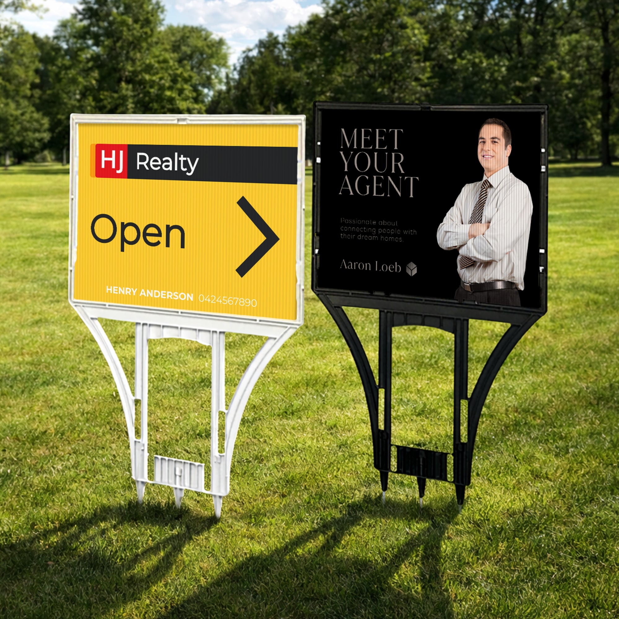 Real Estate Lawn Spike Sign & Custom Print Corflute Insert Board, Direction Open Home, Property Inspection Agent, Business Advertise Signage