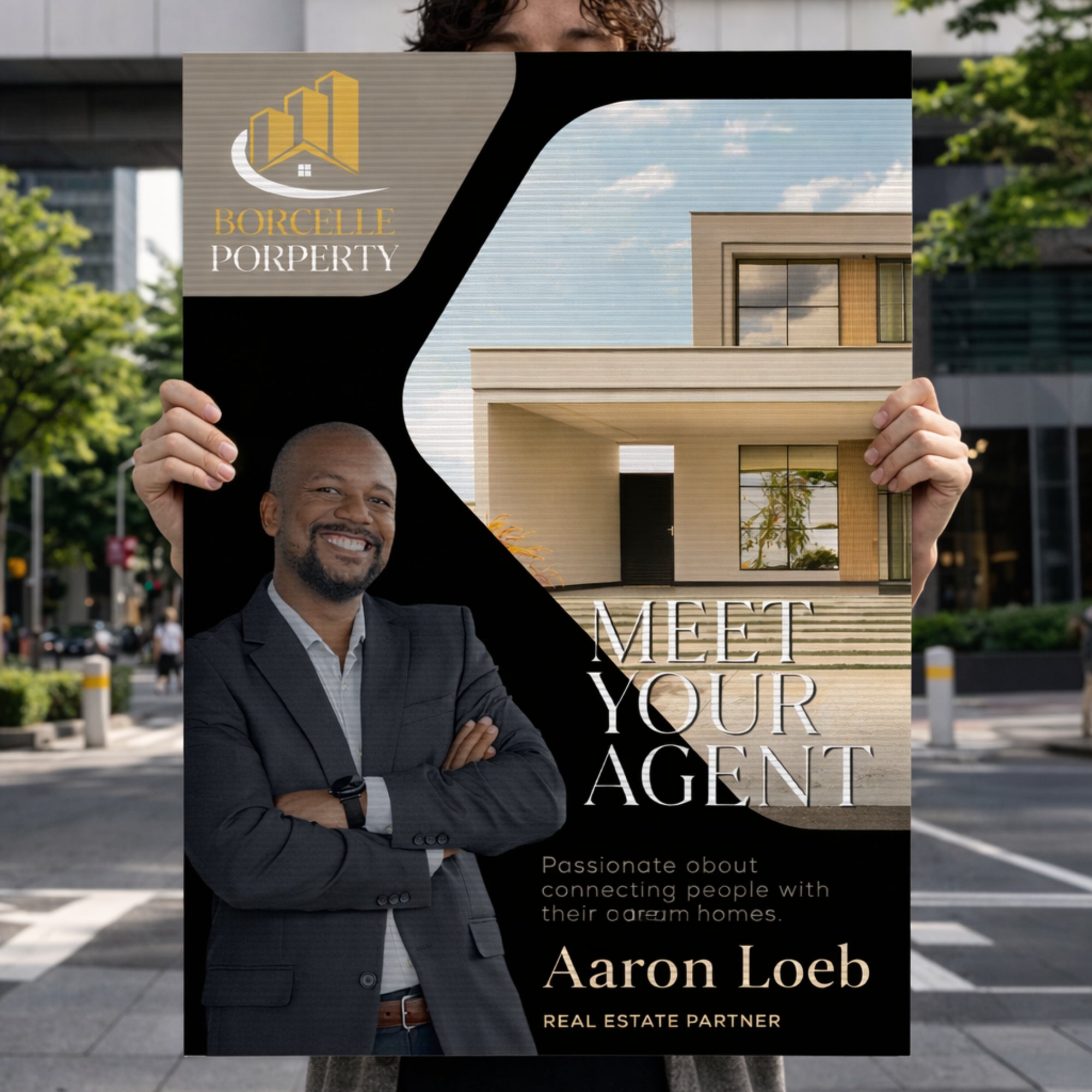 Retail Metal A-Frame with Hanging Strap & Custom Print Corflute Board, Outdoor Sidewalk Direction, Property, Cafe, Business Advertising Sign