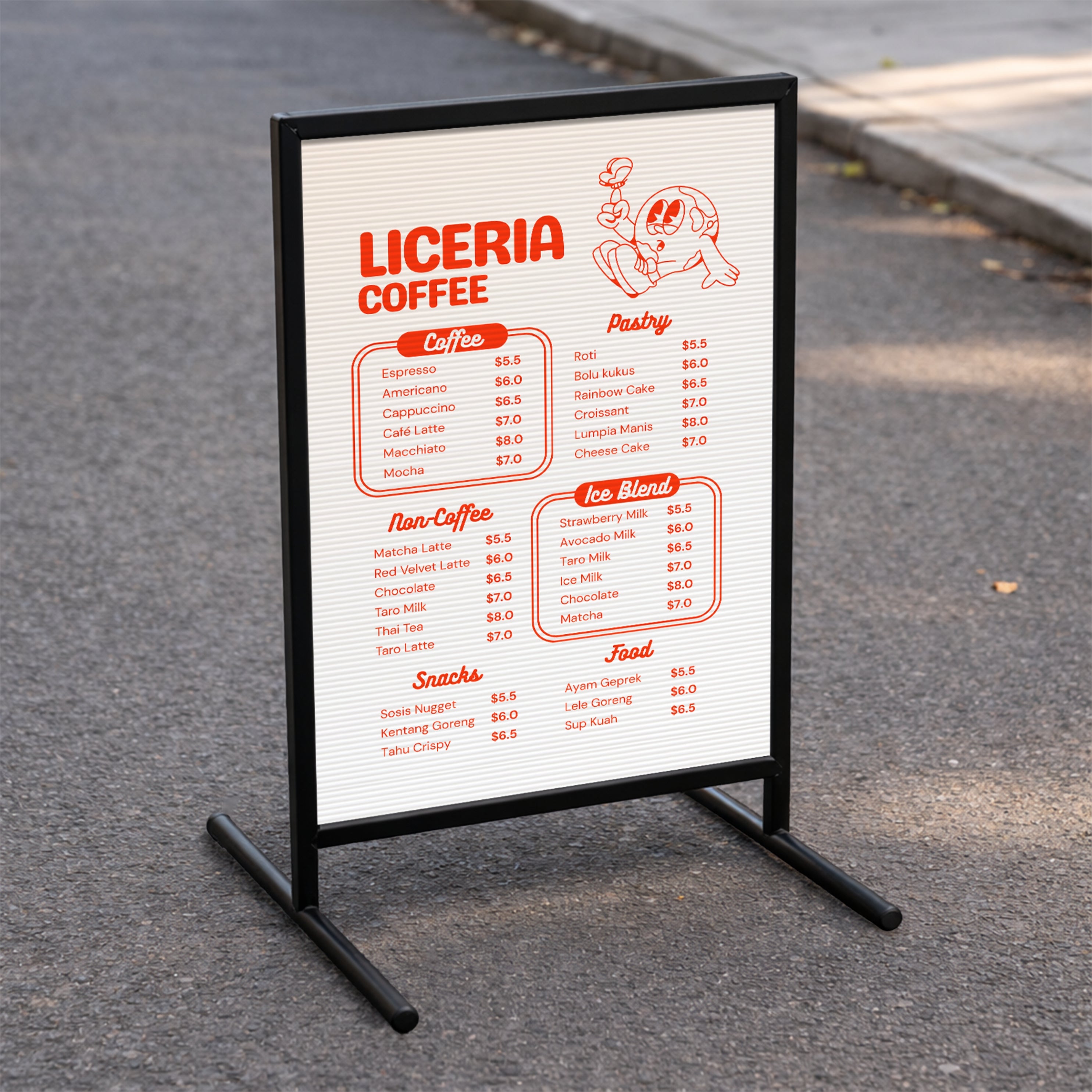 T-Frame Sign & Custom Print Corflute Insert, Poster Footpath Sign, Real ...